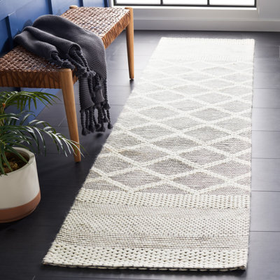 Tapis géométrique en laine / coton tissé à la main Allyx