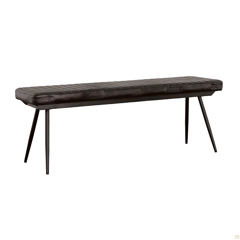 Banc à coussins espresso et capitonné noir