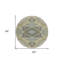 Tapis rond 8 po beige et vert