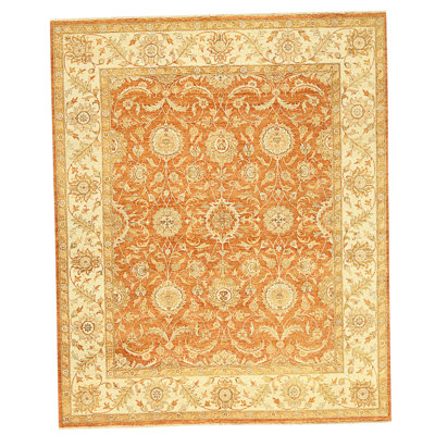 Tapis rouille et ivoire noué à la main de haute qualité