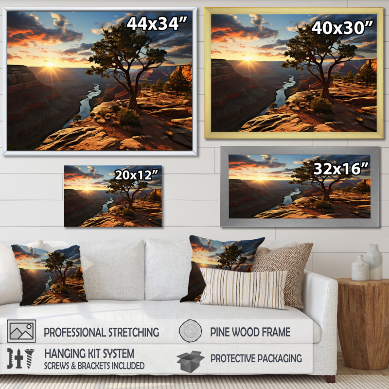 Canyon Canyon I sur toile, H 34 po x l 44 po x P 1,5 po, Toile tendue