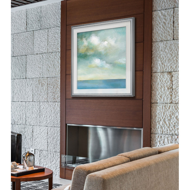 " Cloudscape I " Painting Print, 23" H x 23" W x 1.5" D, Silver Framed