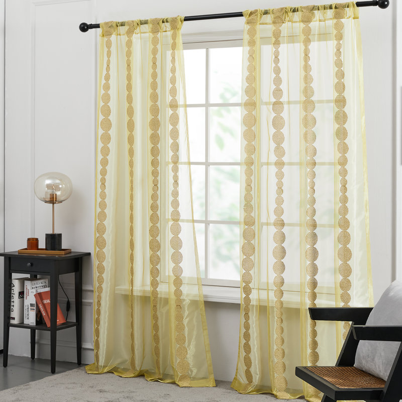 Padraic Sheer Curtain Single Panel, 52" W x 120" L