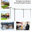 Pergola 10 'x 13' avec auvent. Fabrication en acier, abat-jour de cour. Blanc crème, caractéristique de drainage, acier pour abri de pluie. Auvent de patio, tissu. Abat-jour, système