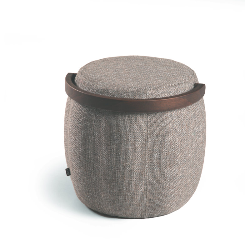 Bakrac Round Pouf, Gray