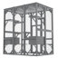 Cages et parcs pour chat en bois durable, conception moderne et spacieuse pour une utilisation extérieure