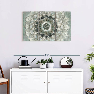 " Sunburst Neutral Wall Art Multi Piece Canvas Print " 3 - Pieces