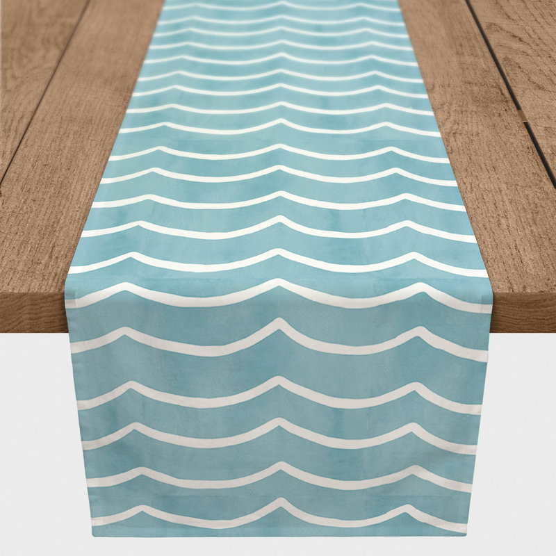 Bauman Soft Waves Table Runner, 72" L x 16" W, Blue