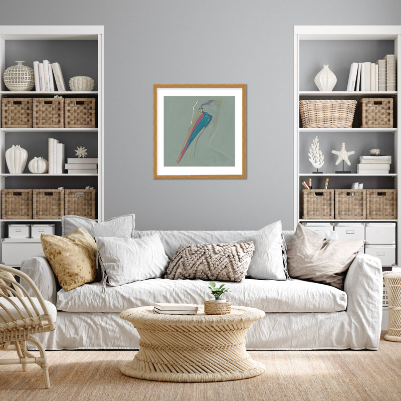Coastal Retreat Coastal Drift: Pelican, 48" H x 48" W, Wrapped Canvas, Gold