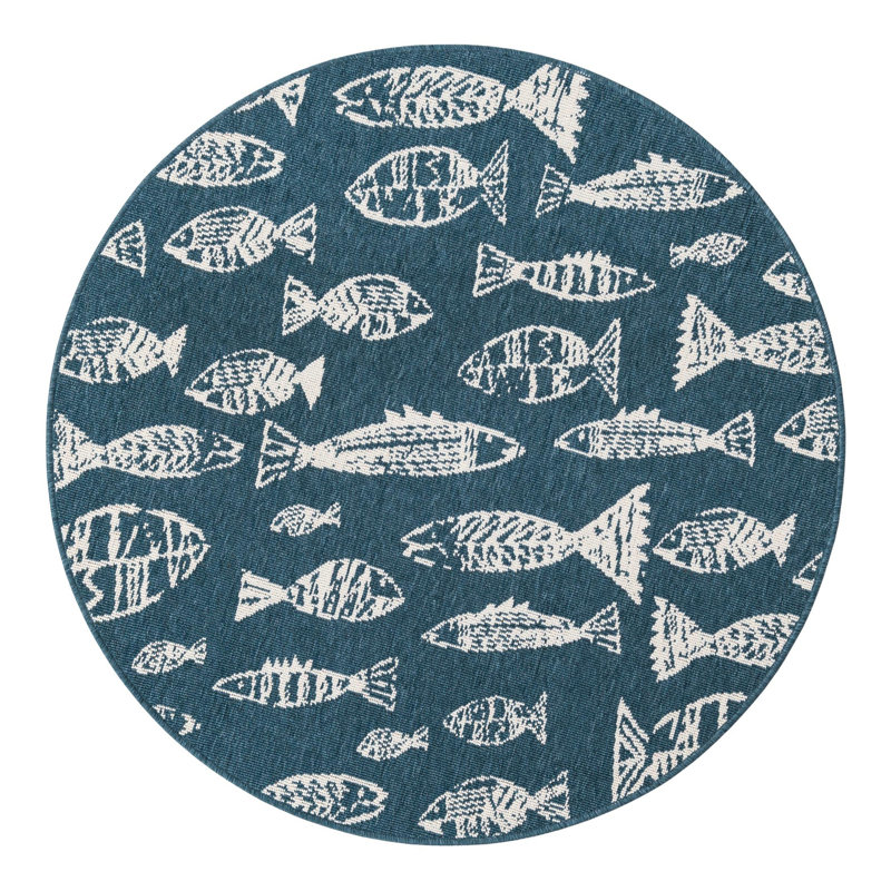 Tapis intérieur / extérieur d'extérieur Coastal, Rond 4 pi 1 po