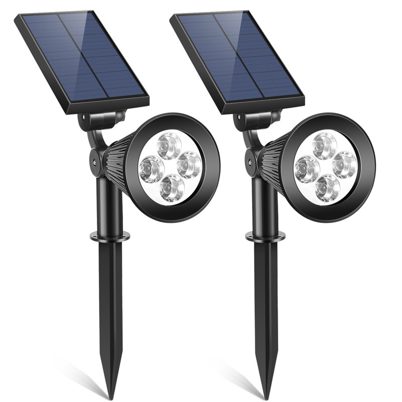 Ensemble de lumières de sentier intégrées à énergie solaire noires à DEL