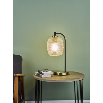 Tehya Table Lamp Matt Black Textured Glass
