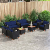 4 Pcs Wicker Patio Furniture Set With Removable Cushions Storage Coffee Table
