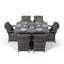 Karas 6 - Person Wicker Patio Dining Set with Rectangular Table , Cushions Included-39926017