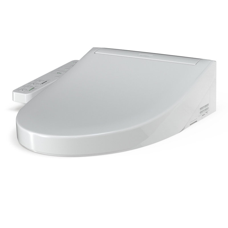 Cotton White Heated Electronic Bidet Toilet Seat with SoftClose Lid