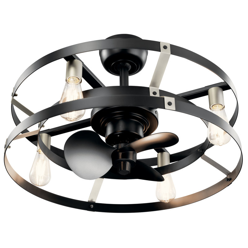 Ventilateur de plafond standard à 3 pales de 13 po avec télécommande et ensemble d'éclairage inclus Cavelli, Noir satiné