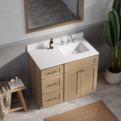 Disar 40'' Single Bathroom Vanity with Quartz Top
