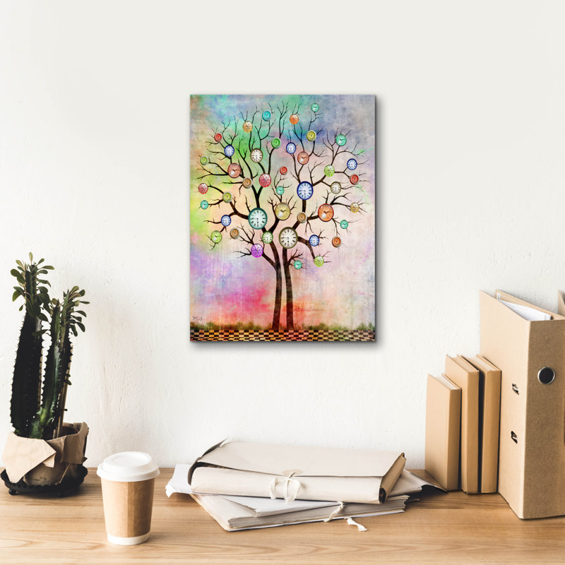 «Tree 3» par Mark Ashkenazi, art mural sur toile, H 16 po x l 12 po x P 0,75 po