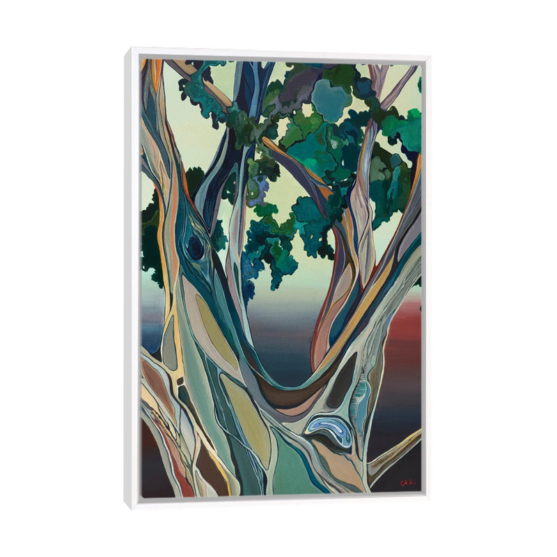 Grand arbre à Honolulu_1PC6, H 40 po x l 26 po, Cadre flottant blanc