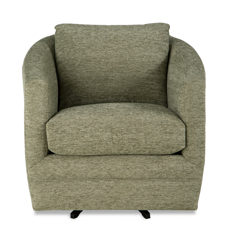 35" Wide Polyester Swivel Barrel Chair, Ida Gray