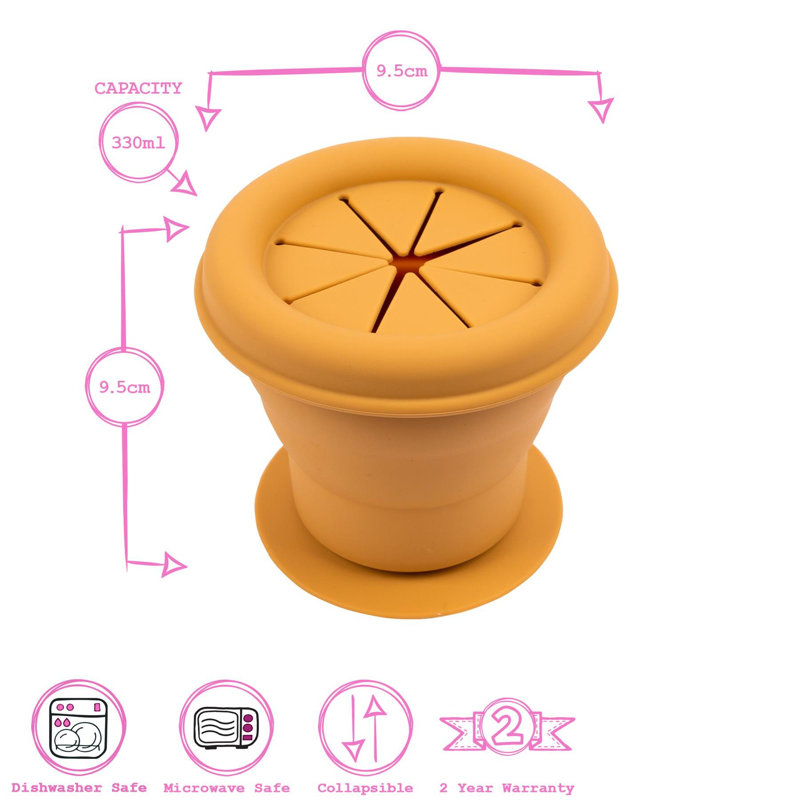 Tiny Dining - Baby Silicone Suction Snack Pot - 330ml, Yellow
