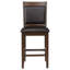 Chaise de comptoir rembourrée en noyer (ensemble de 2)