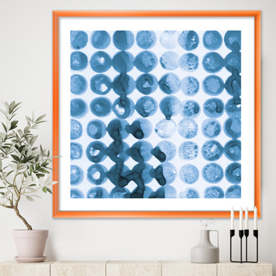 « indigo aquarelle géométrique vii »-cadre photo sur toile