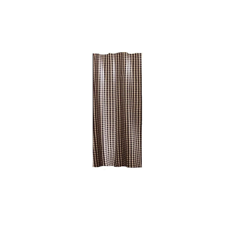 Carnaghliss Cotton Plaid Shower Curtain, Black/Nutmeg
