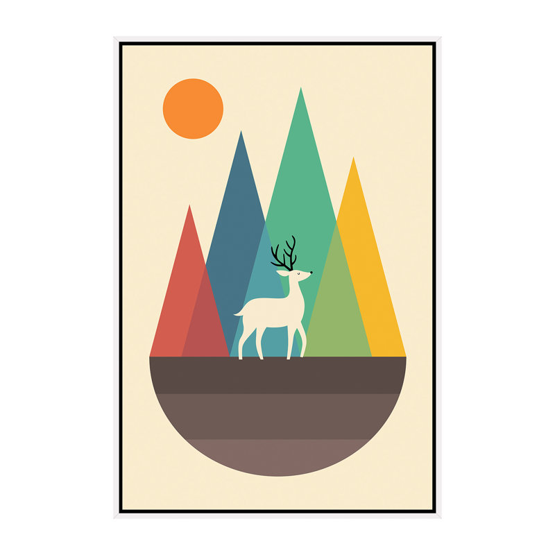 «Step of Autumn» par Andy Westface - impression d'art graphique, H 60 po x l 40po x P 1,5 po, Toile blanche encadrée