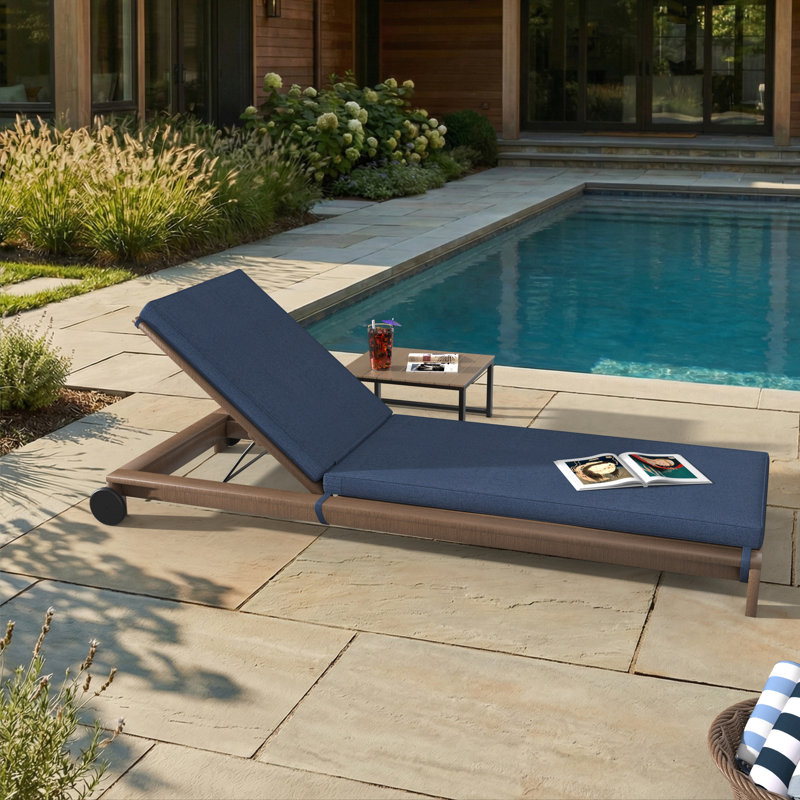 Sunbrella® Outdoor Chaise Cushion, Sunbrella® Spectrum Indigo, 23" W x 75" D