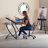 Keylly Glass Top Metal Base Drafting Table