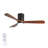 52-Inch Ceiling Fan With Light, 3 Wood Blades, Remote Control, Reversible DC Motor For Living Room (Black+Dark Walnut)