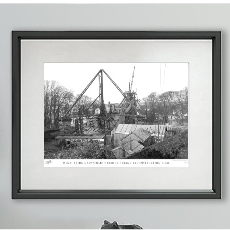 Menai Bridge, Suspension Bridge During Reconstruction C1938 by Francis Frith - Single Picture Frame Print