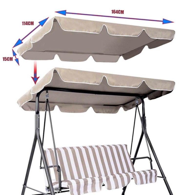 4 Person Porch Swing with Canopy, Beige