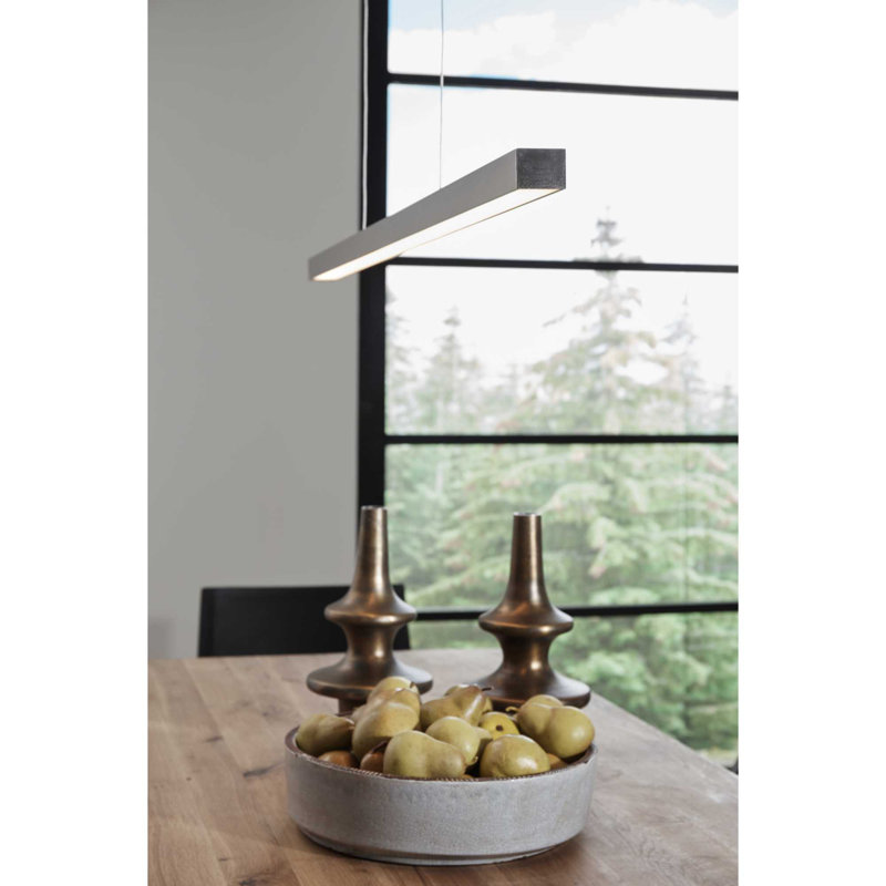 Luminaire suspendu linéaire simple 1 lumière Flint, Gris