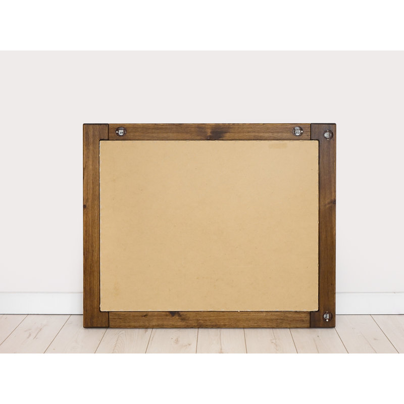 Broussard Wood Flat Mirror, 72cm H x 88cm W x 4cm D