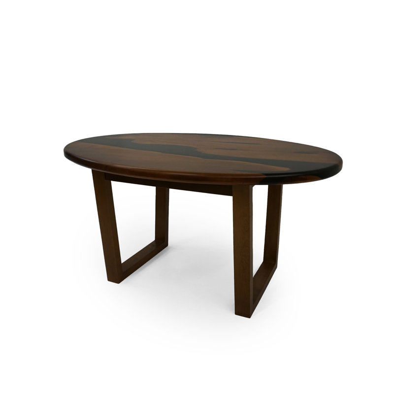 Walnut Oval Solid Wood Dining Table
