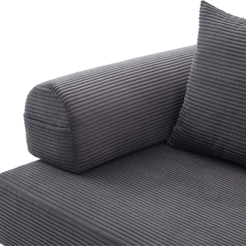 3 Seater Corduroy Sofa, Dark Gray