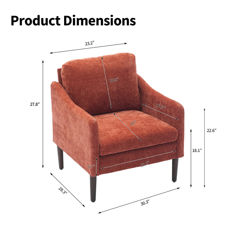  Fauteuil incurvé Cloud-Inspired, Orange