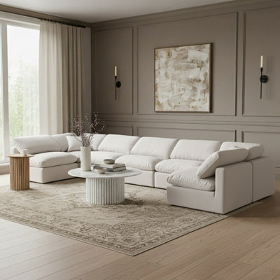 Grand canapé modulaire rembourré 7 pièces Itala
