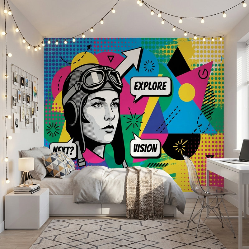 Décoration murale Pop Art, Texturé non collé, 100 po x 96 po