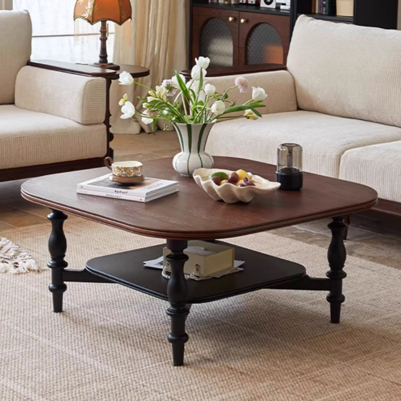 Color-blocking retro design coffee table
