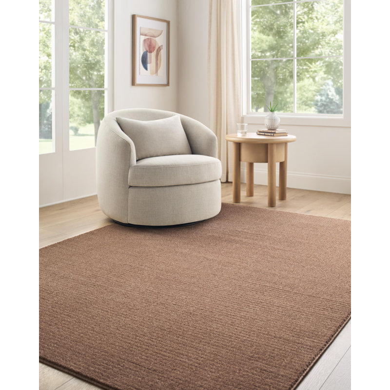 Tapis tissé à la machine Diara, Rectangle 9 pi 2 po x 12 pi, Orange