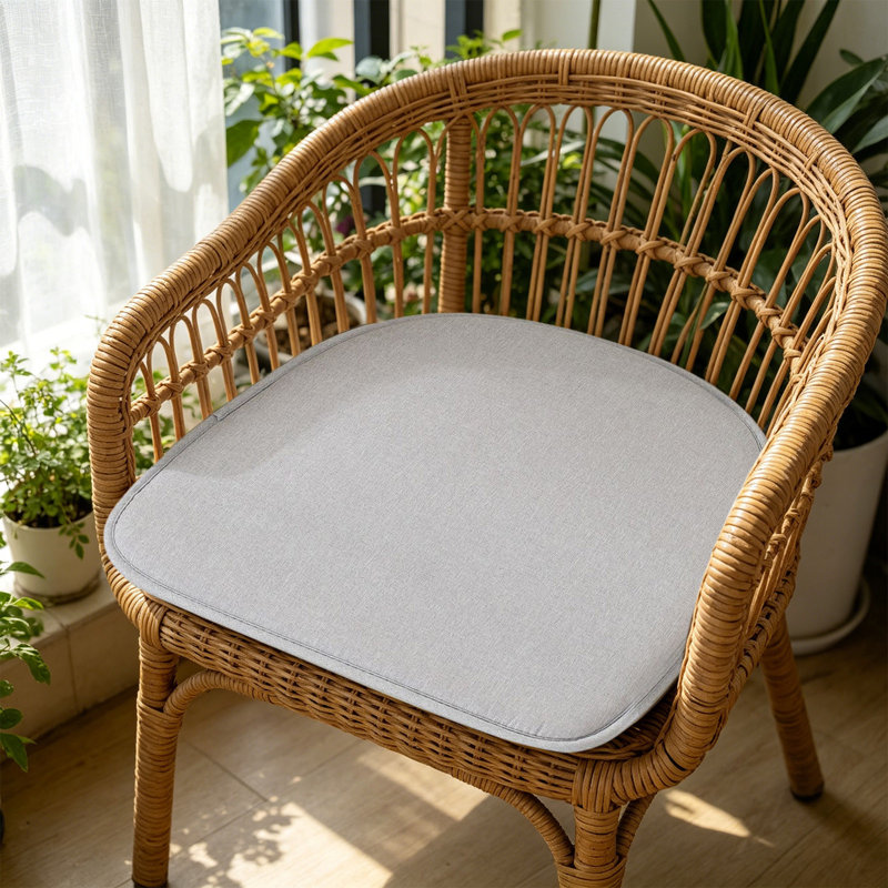 Solid Color Linen  U Shaped Chair Pads  Thick  Curved Horseshoe Seat Cushions Style Dining Chair Cushions For Home Kitchen Decor