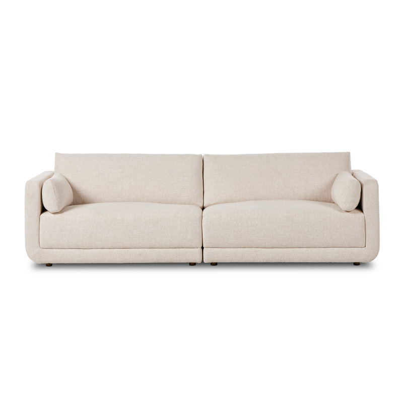 Canapé rembourré 105 po Naples, Mélange de polyester crème