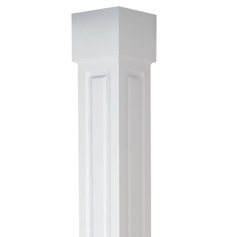 Ensemble de colonne surélevée carrée Premium Premium, L 6 po x H 108 po x P 5,63 po,  Base et capuchon standard