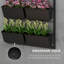 Pot à fleurs suspendu à 3 niveaux vert avec conception auto-drainante pour jardins intérieurs / extérieurs, système vertical peu encombrant avec 6 pots amovibles pour herbes, fleurs et légumes-699311794