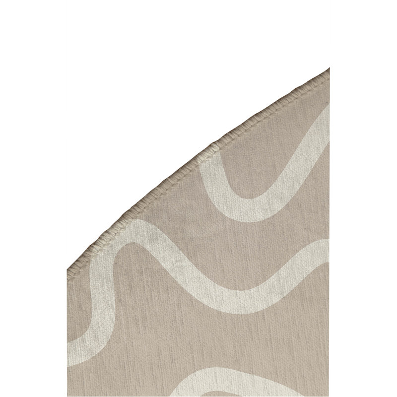 Squig Non-Slip Outdoor Rug, Round 5'