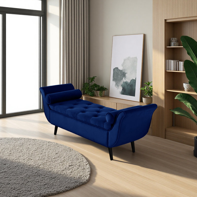 Banc de rangement Villance, Bleu marine