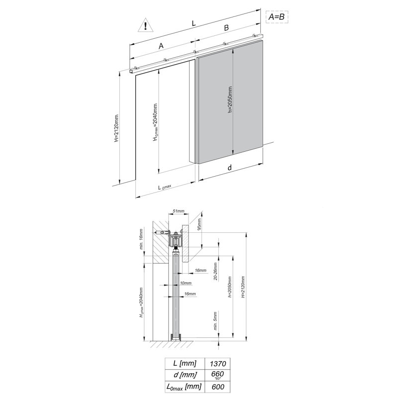 SLIDING DOOR ADIO 60 CRAFT Model 1, Craft
